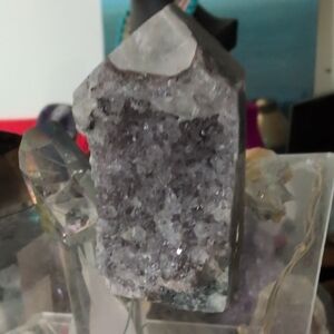 Amethyst With Calcite Rainbow Diamond Top Uruguay AAA